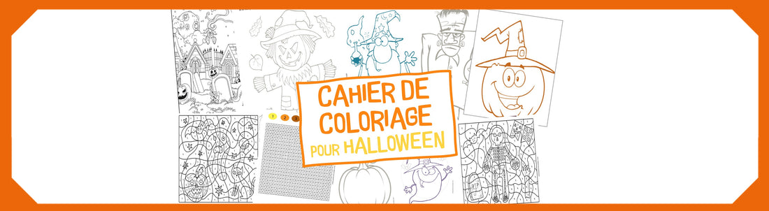 Cahier de coloriage gratuit à télécharger en PDF pour divertir et occuper vos enfants pendant les vacances de la Toussaint et célébrer Halloween.  