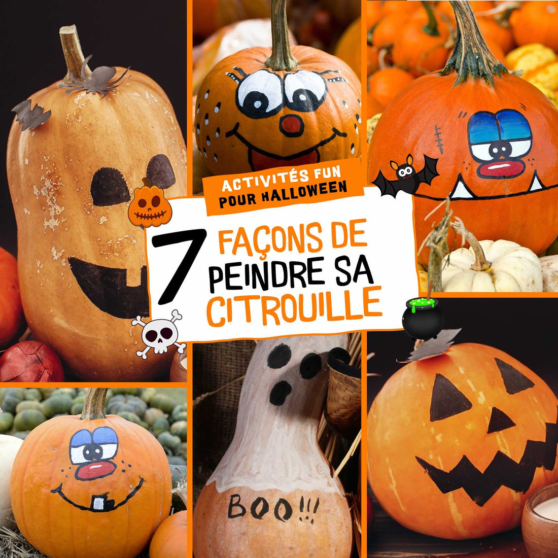 Peindre une citrouille pour Halloween avec vos enfants,  une alternative créative au découpage !